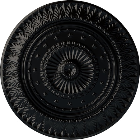 Ekena Millwork Christopher Ceiling Medallion, Hand-Painted Jet Black, 26 5/8"OD x 2 1/4"P CM26CSBLF